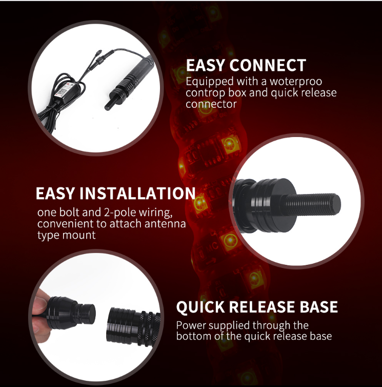 3ft (91cm) LED Whip Light - Pair