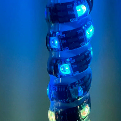 RGB LED Blue Whip closeup